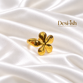 Bloom Flower Anti-Tarnish Adjustable Ring
