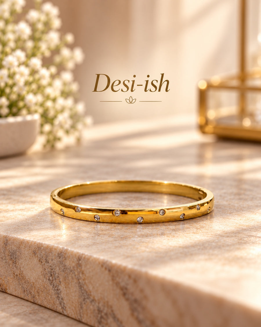 Desi-ish crystal dot anti-tarnish kada