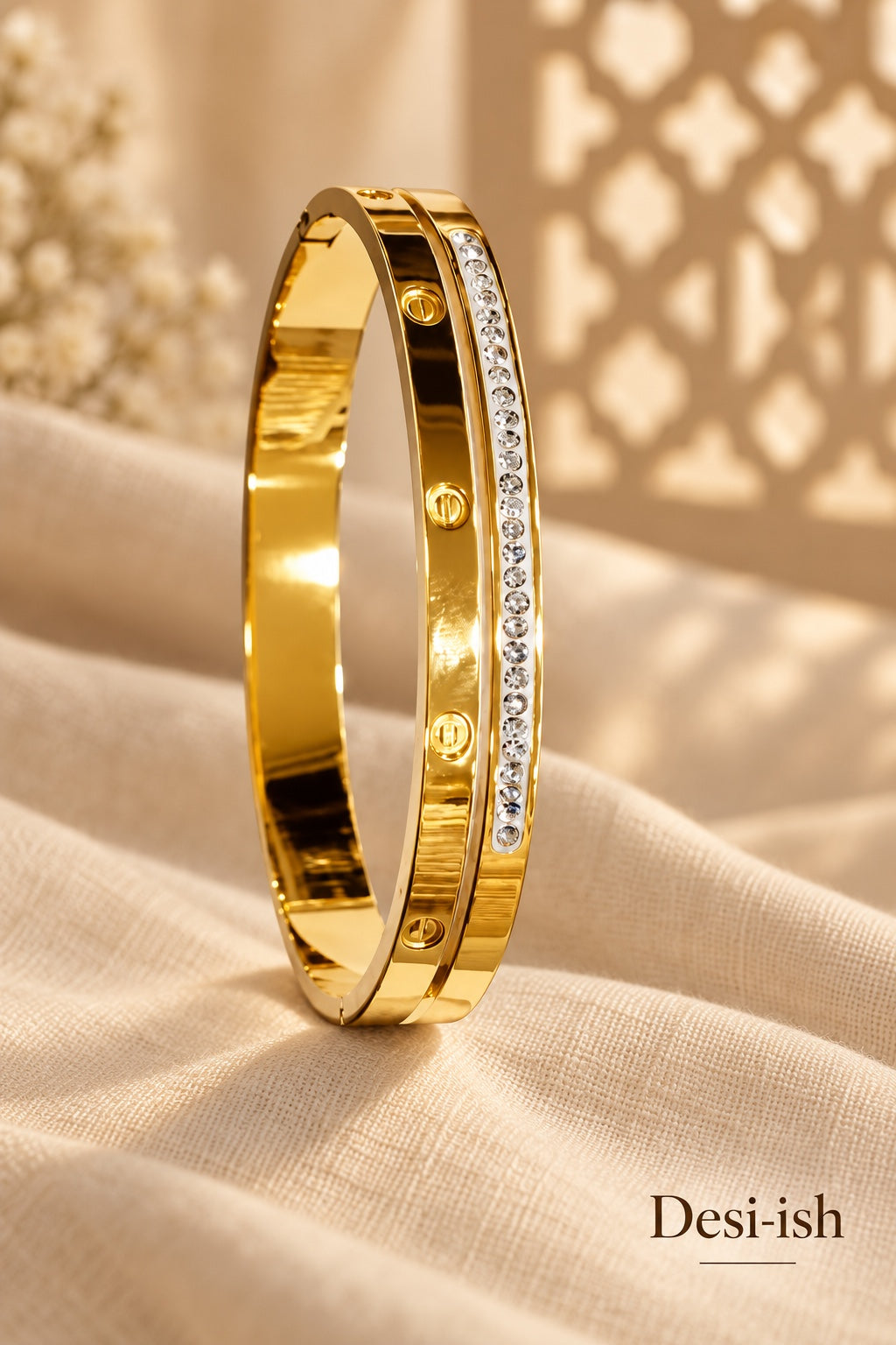 Desi-ish Crystal Line Anti-Tarnish Kada