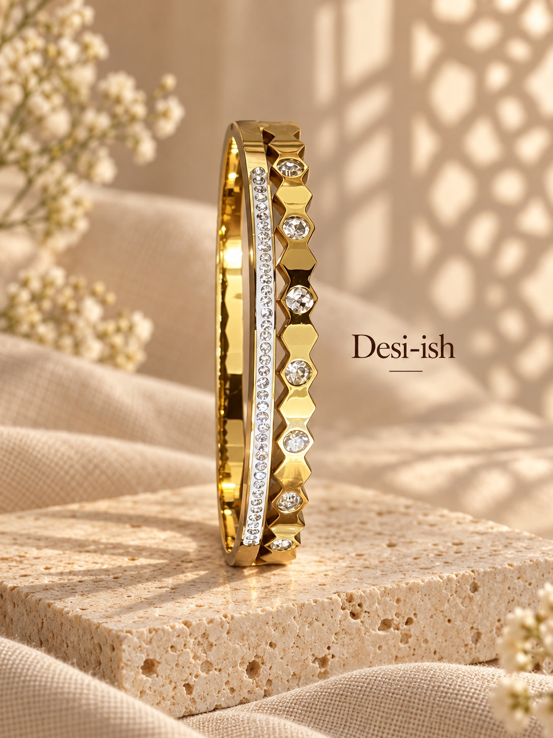 Desi-ish crystal ridge anti-tarnish kada alternate view