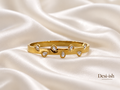 Crystal teardrop anti-tarnish kada on white satin