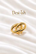 Desi-ish double loop anti-tarnish adjustable ring