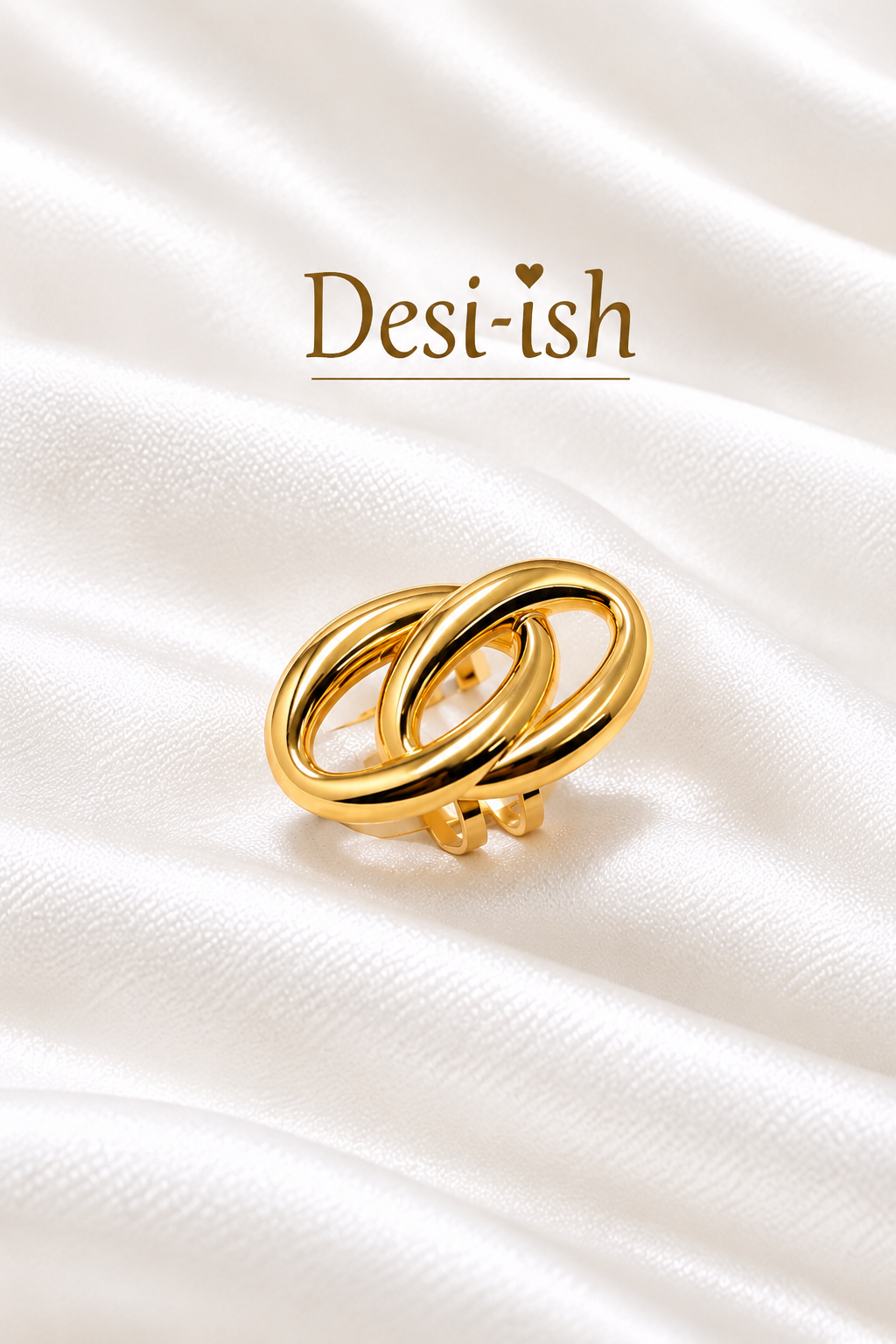 Desi-ish double loop anti-tarnish adjustable ring