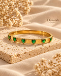 Desi-ish emerald heart anti-tarnish bangle
