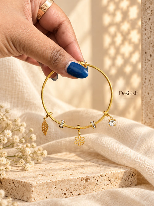 Desi-ish Floral Charm Anti-Tarnish Bracelet