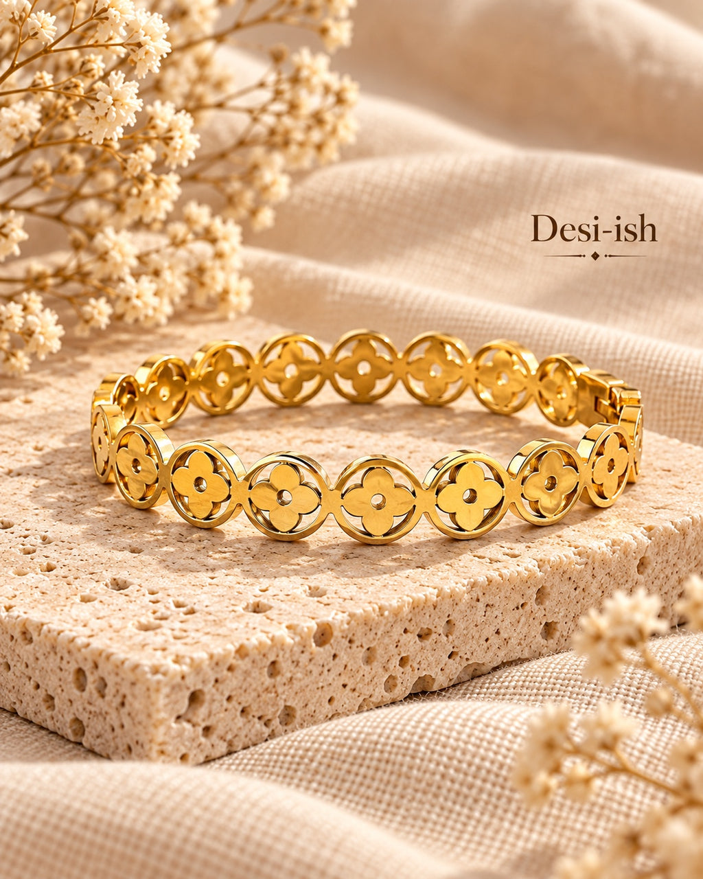Desi-ish floral motif anti-tarnish kada