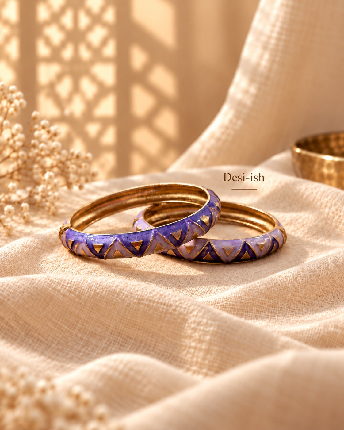 Desi-ish Navratri enamel bangle in purple