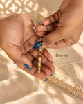 Desi-ish rainbow square stone anti-tarnish kada