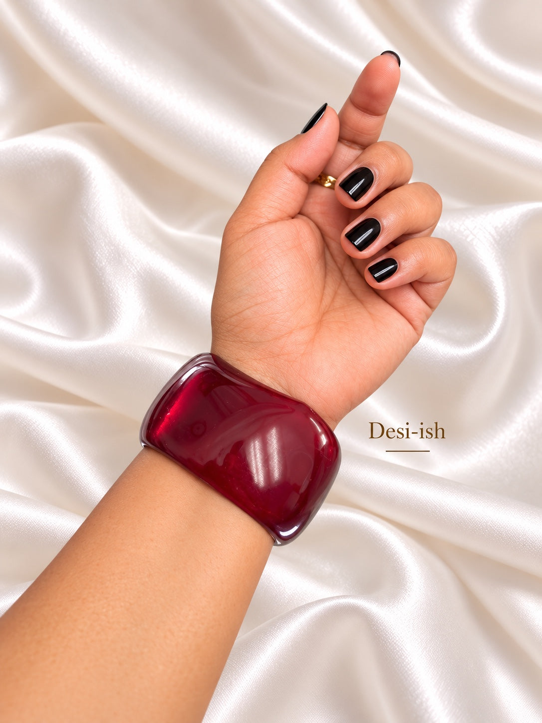 Chunky resin bangle - Wine Red