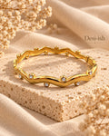 Desi-ish wave crystal anti-tarnish kada